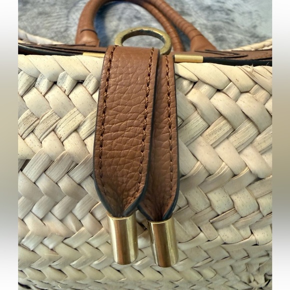 CHLOE Raffia Small Grain Calfskin
Medium Marcie Basket In Tan
Natural Color - Picture 5 of 10